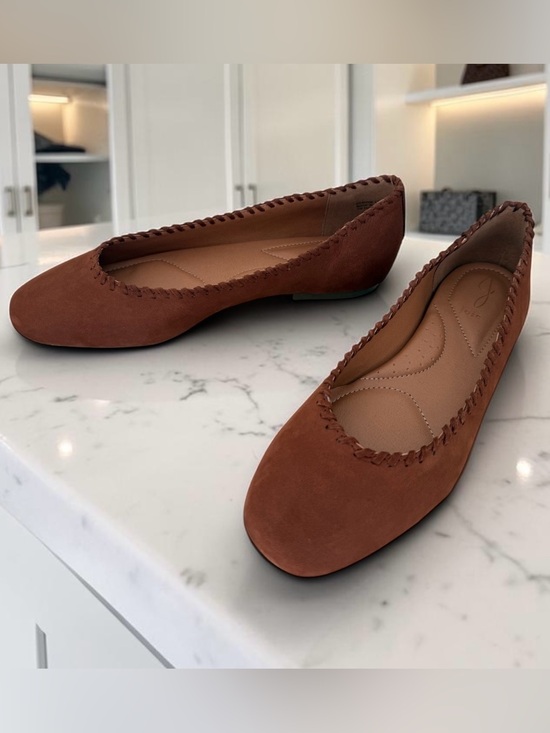 Joie Shoes - Joie Suede Ballet Flats 9.5 Brown Square Toe Whipstitch Boho